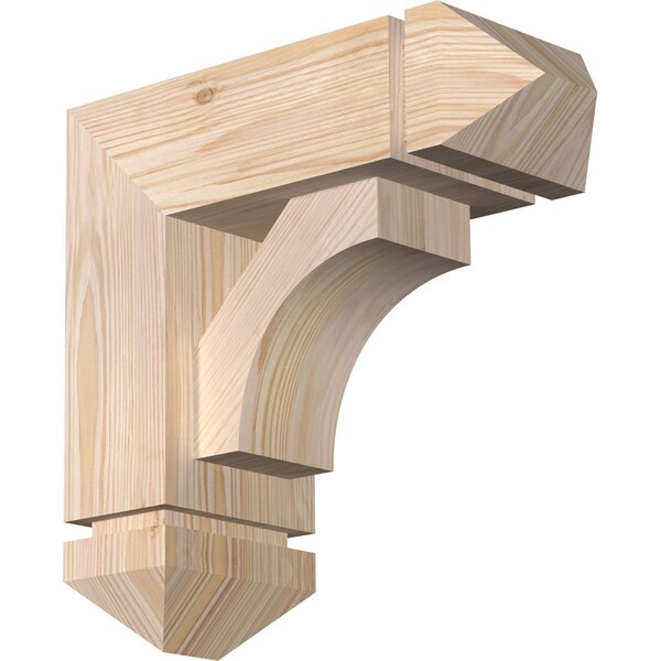 Ekena Millwork Westlake Arts and Crafts Smooth Bracket w/ Offset Brace, Douglas Fir, 5 1/2"W x 14"D x 14"H BKT0604X14X14WTL03SDF - main